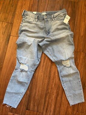 NWT Good American Light Blue Ripped Skinny Jeans Size 15